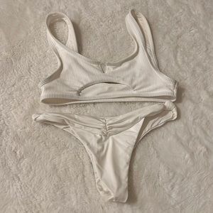 Frankie’s bikinis underboob swim top and cheeky thong bottoms - good condition.